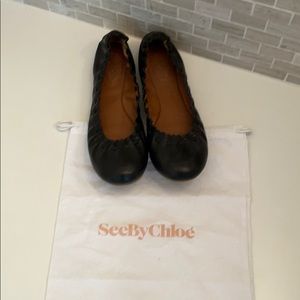 Black See by Chloe ballet flats
